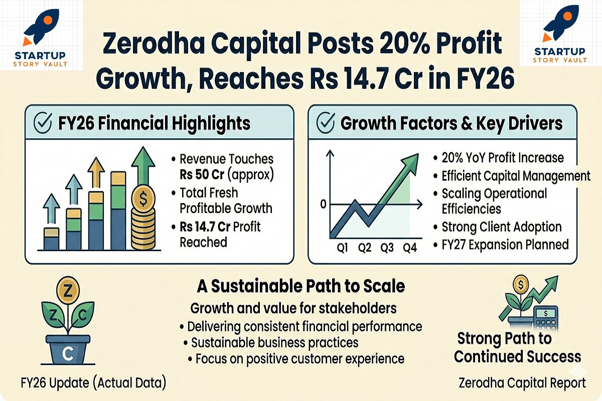 Zerodha Capital Posts 20% Profit Growth, Reaches Rs 14.7 Cr in FY26